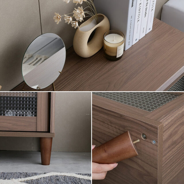 Folk（フォルク） ガラス扉付きローボード