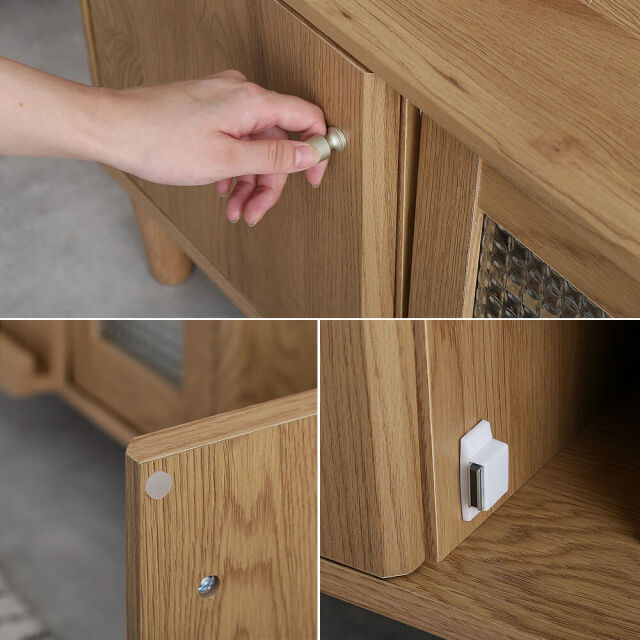 Folk（フォルク） ガラス扉付きローボード