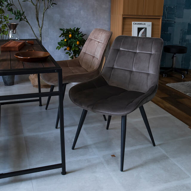 Amour（アムール） ベロア調ステッチチェアー