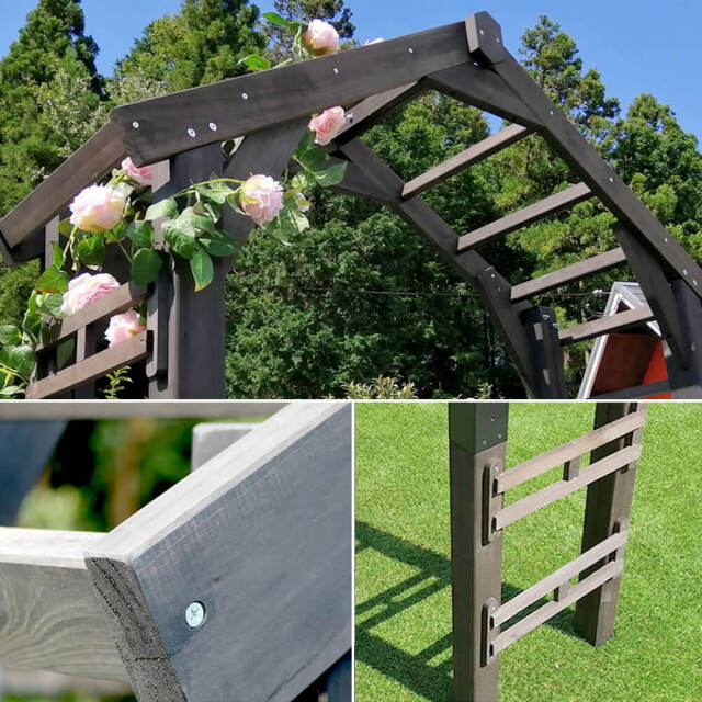 WOOD CHURCH（ウッドチャーチ） 天然木製三角アーチ ＆ 金具セット