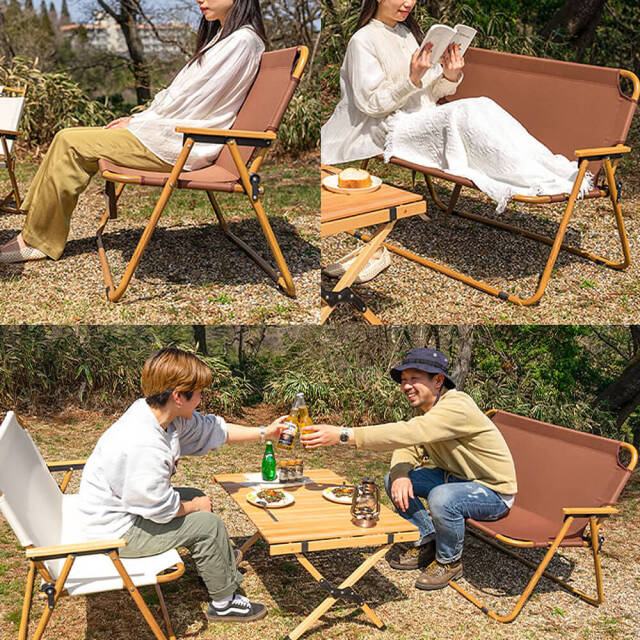 Bafu（バフ） 2人掛け折り畳みベンチチェア 