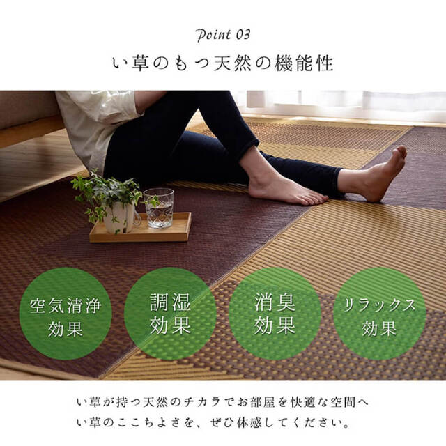 Morning（モーニング）国産い草ラグ 191×250cm
