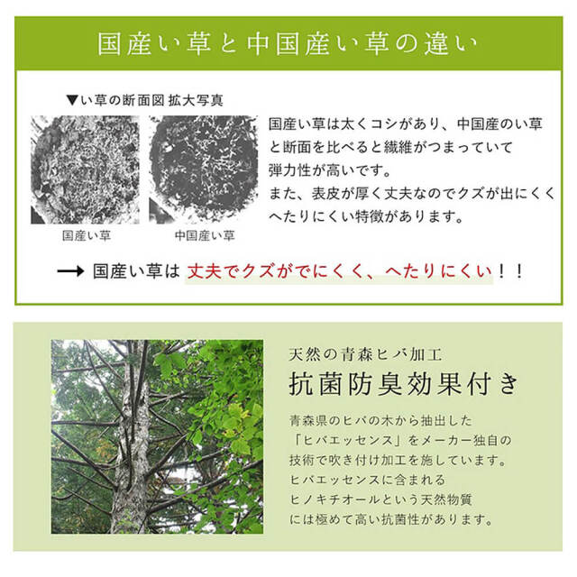 Morning（モーニング）国産い草ラグ 191×250cm