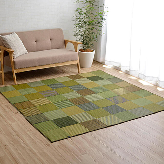 Block（ブロック） 国産い草ラグ 191cm×250cm 裏面不織布タイプ