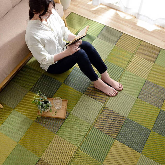 Block（ブロック） 国産い草ラグ 191cm×250cm 裏面不織布タイプ