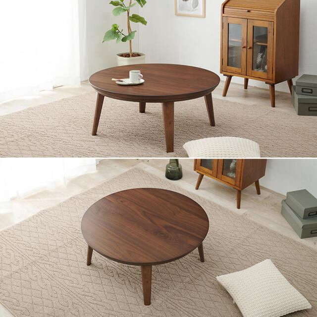 Kana（カーナ） 天然木円形こたつテーブル