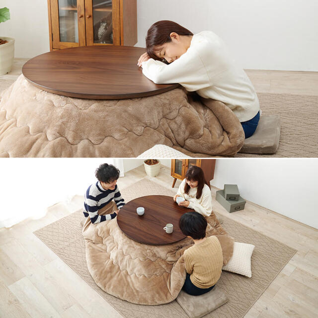 Kana（カーナ） 天然木円形こたつテーブル