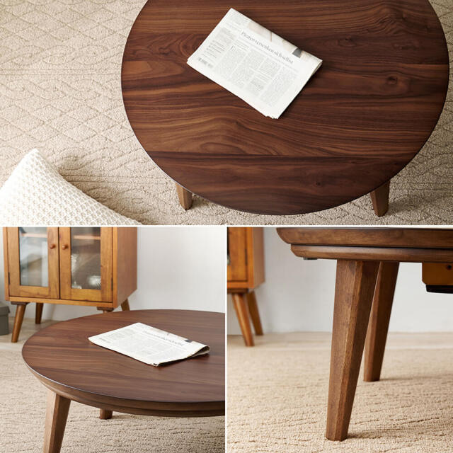 Kana（カーナ） 天然木円形こたつテーブル
