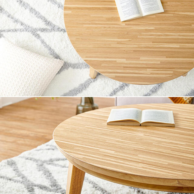 Kana（カーナ） 天然木円形こたつテーブル