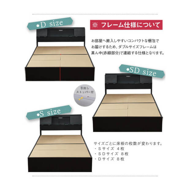 Flap（フラップ） USB付きベッドフレーム シングル