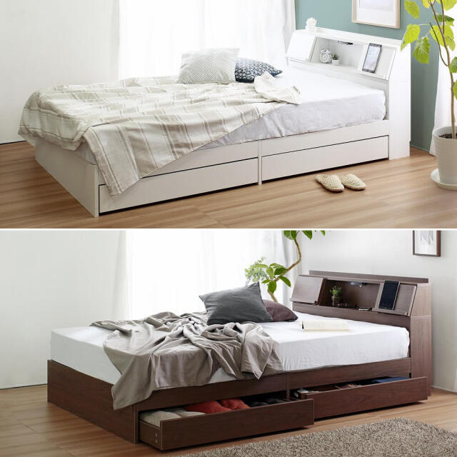 Flap（フラップ）USB付きベッドフレーム　シングル