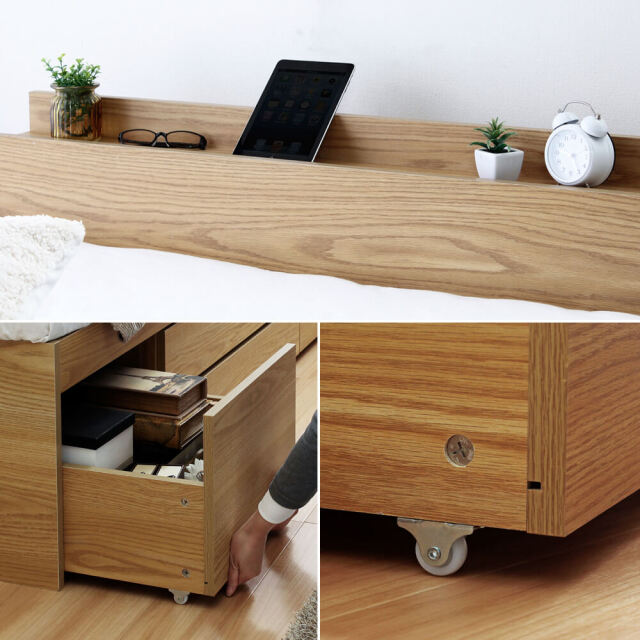 Cattleya（カトレヤ）　チェストベッドフレーム　シングル