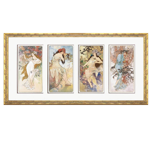 kk919海外ポスターアルフォンスミュシャフォーシーズンズ11ｘ17 Alfons Mucha（アルフォンス ミュシャ） Four seasons アートポスター