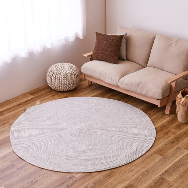 Dnea（ドネア） インド綿円形ラグマット 直径180cm