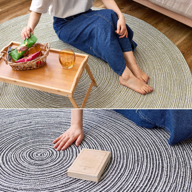 Dnea（ドネア） インド綿円形ラグマット 直径180cm