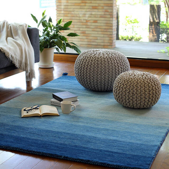 Dnea（ドネア） インド綿円形スツール＆クッション 直径35cm