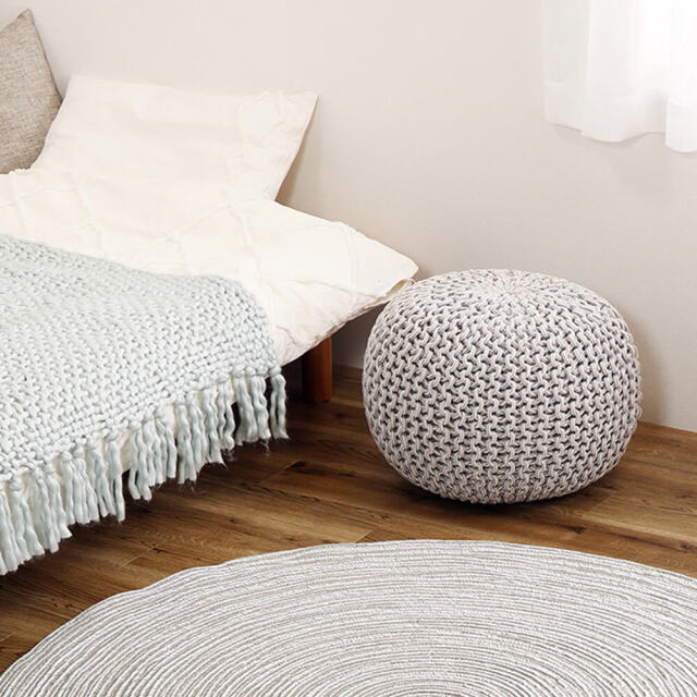 Dnea（ドネア） インド綿円形スツール＆クッション 直径35cm