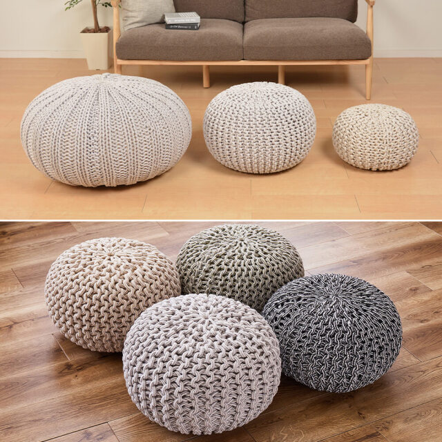 Dnea（ドネア） インド綿円形スツール＆クッション 直径35cm