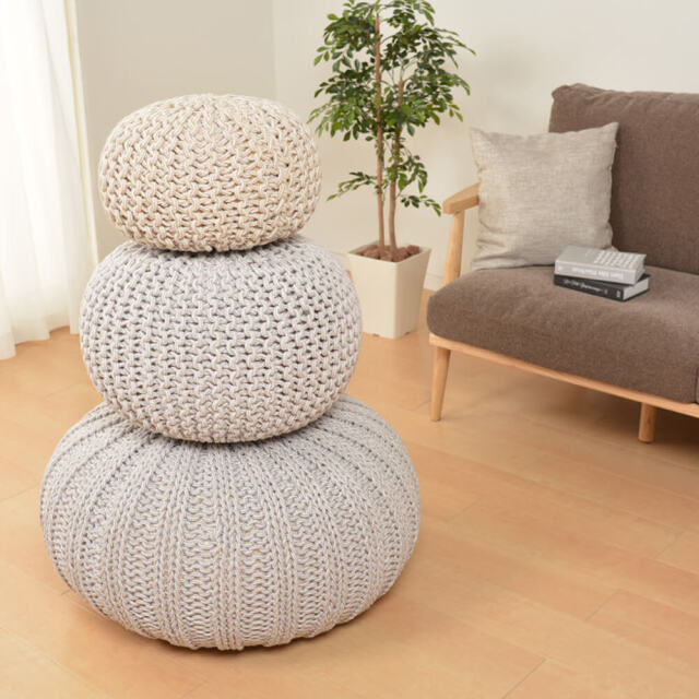 Dnea（ドネア） インド綿円形スツール＆クッション 直径35cm