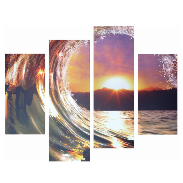 Beautiful ocean wave キャンパス アート 4枚セット