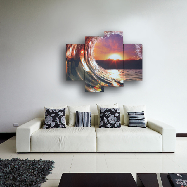 Beautiful ocean wave キャンパス アート 4枚セット