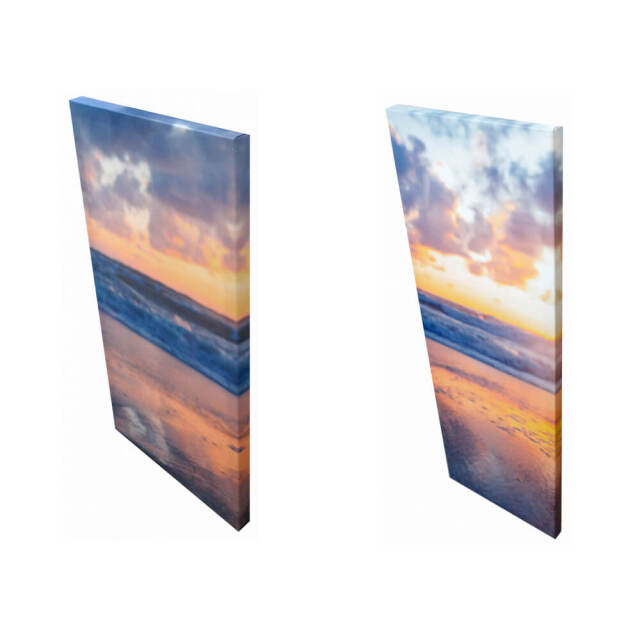Surfboard on the beach at sunset キャンパス アート　4枚セット