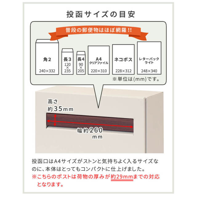 Pei（ペイ） 薄型省スペース壁掛けポスト