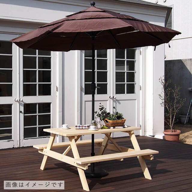 Peper（ペパー）国産ひのきピクニックテーブル　ブラウン