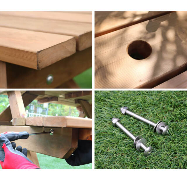 Peper（ペパー）国産ひのきピクニックテーブル　ブラウン