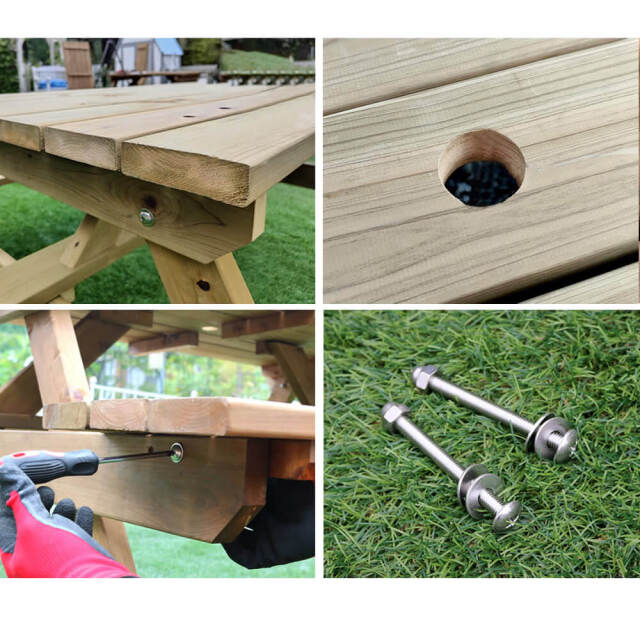 Peper（ペパー）国産ひのきピクニックテーブル　未塗装