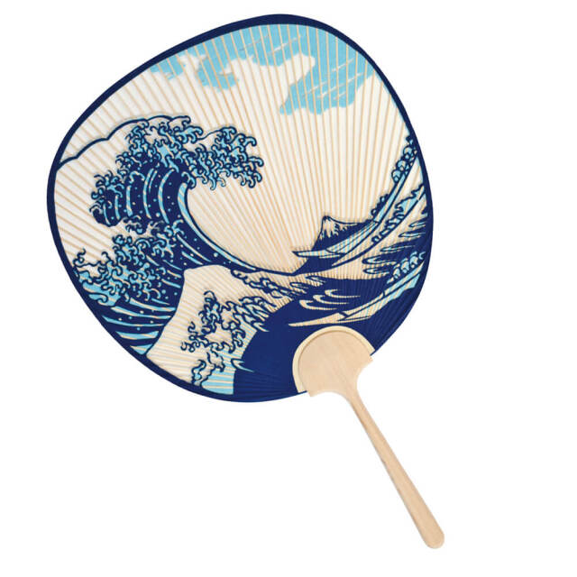 京うちわ 浪裏（両面透かし）