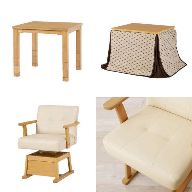 Insalata (インサラータ) ダイニングコタツ・ふとん・チェア４点セット (幅80cm)