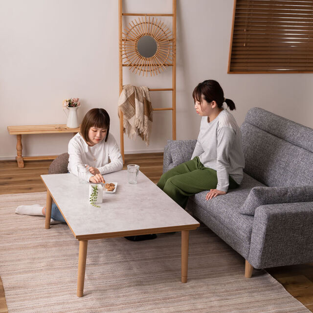 大理石調 こたつテーブル 70x70cm ヒーター付き 大理石調 こたつテーブル 70x70cm ヒーター付き