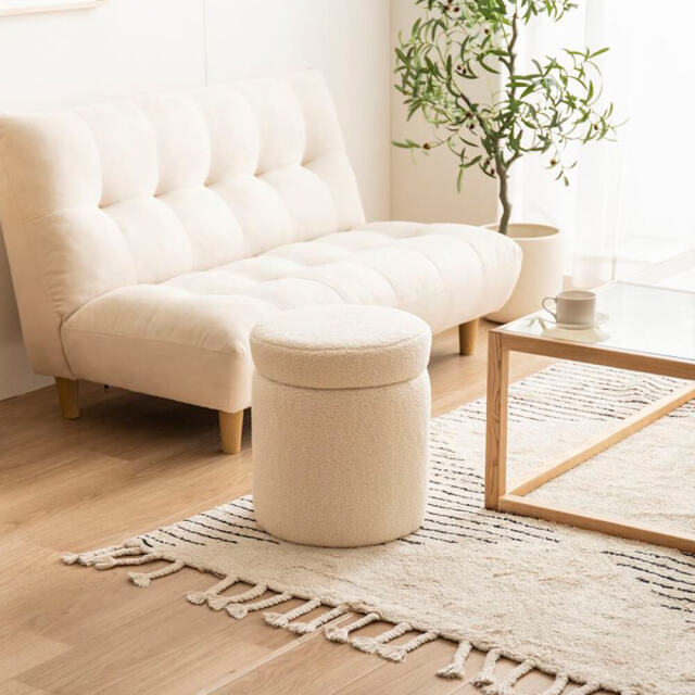 Wamo(ワモ） 収納付きふわもこスツール 幅36cmタイプ