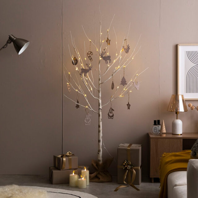 Noel（ノエル） 白樺風ツリー + オーナメントセット 高さ150cm