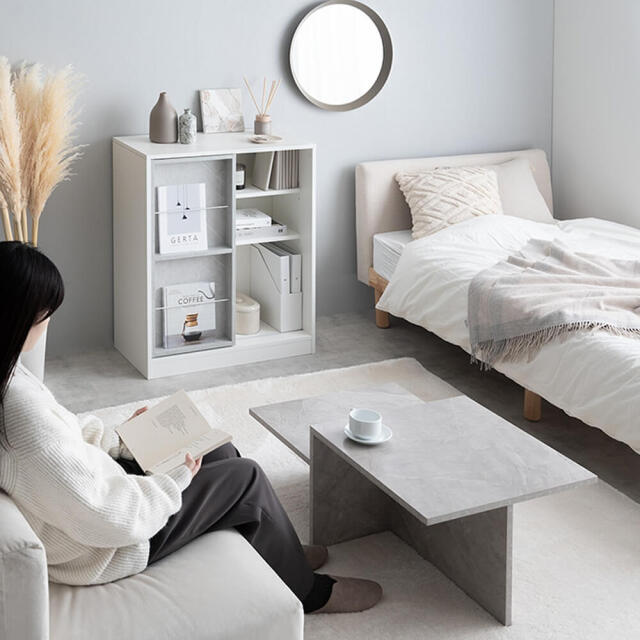 Susto（ススト） スライド収納付本棚ラック