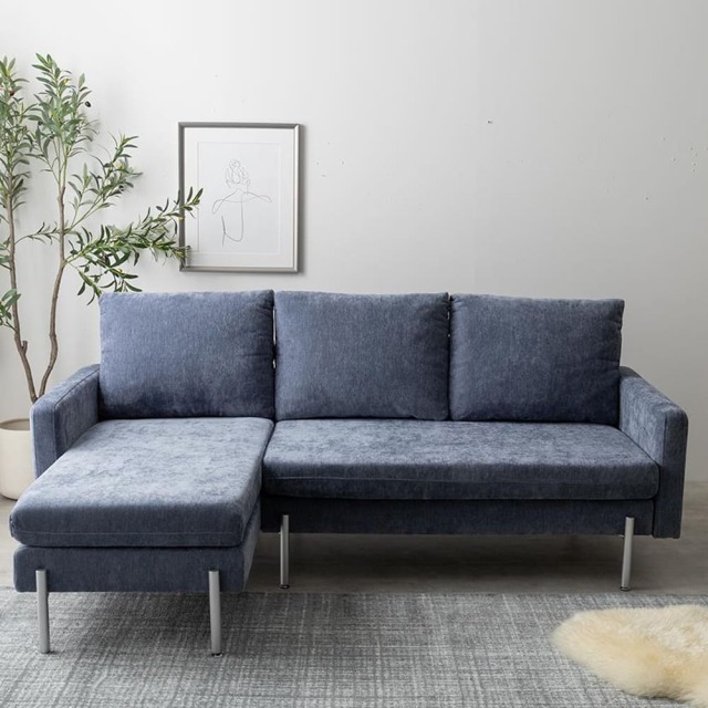 Glen（グレン） ファブリック3人掛けカウチソファ