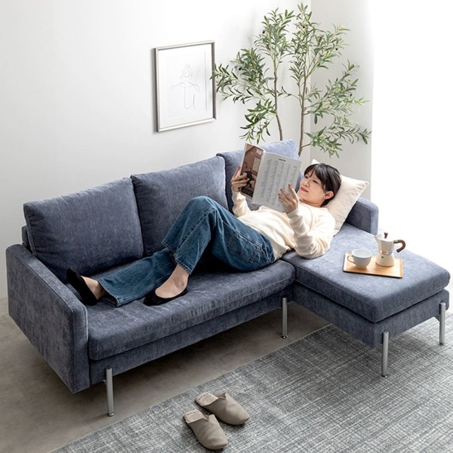 Glen（グレン） ファブリック3人掛けカウチソファ