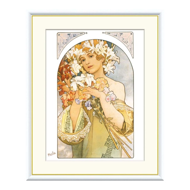 Alfons Mucha（アルフォンス ミュシャ） 花 アートポスター