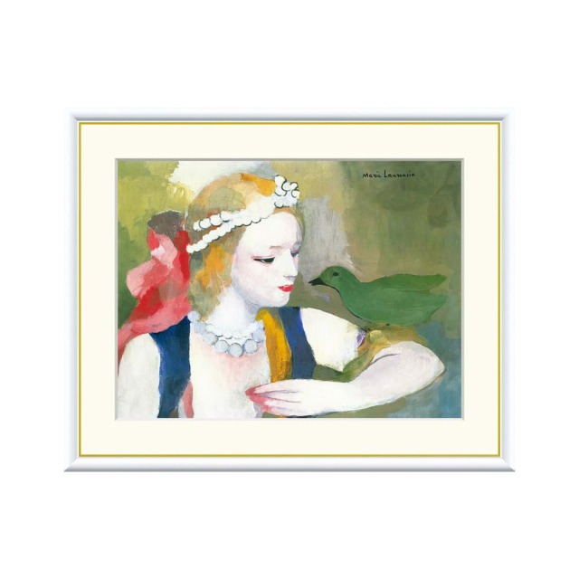 マリー・ローランサン　【Valentine】　大型lithograph Marie Laurencin（マリー ローランサン） 鳥と乙女 アート