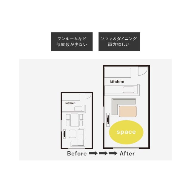 ダイニングソファ２点セット（右肘）