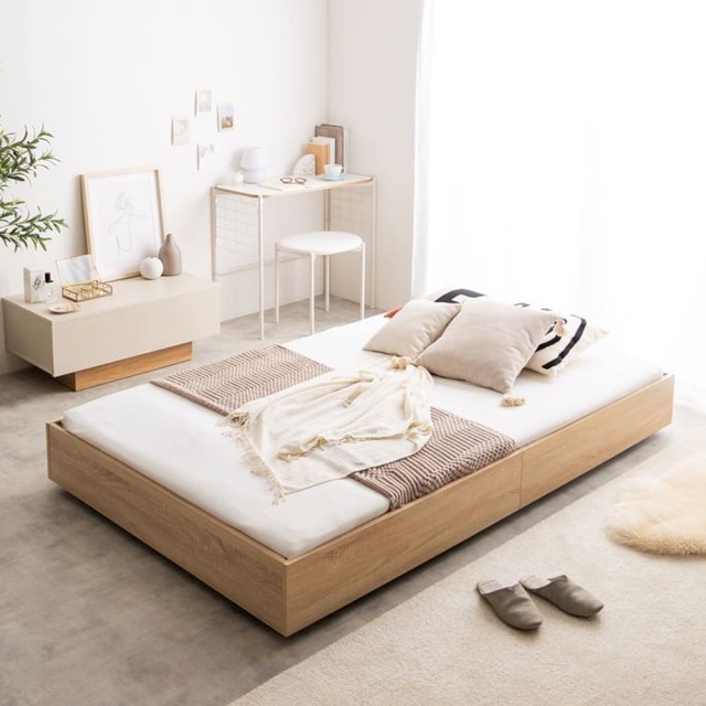 Lib（リブ） すのこローベッド セミダブルサイズ ボンネルマットレス付き