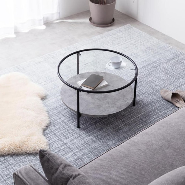 ブックスタンド付き センターテーブル ガラステーブル