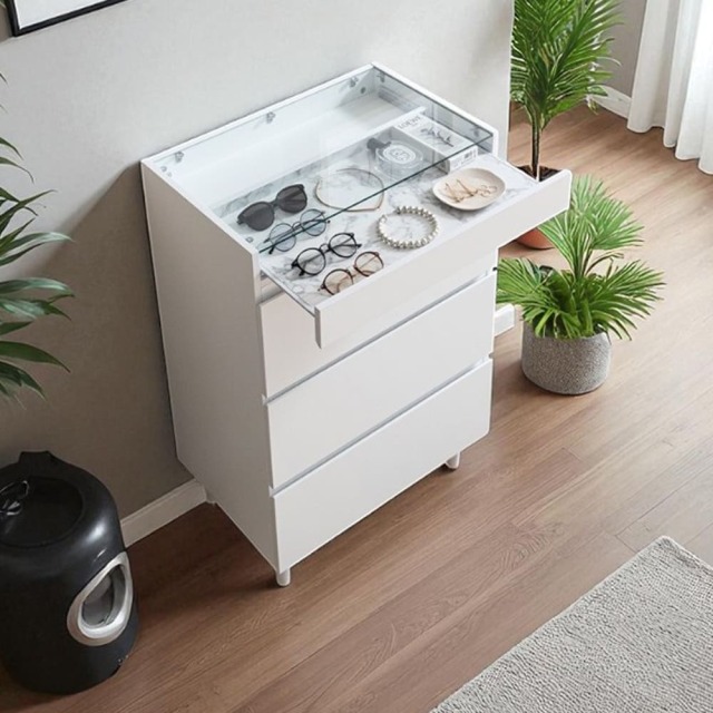 Girasole(ジラソーレ)ショーケース付きチェスト