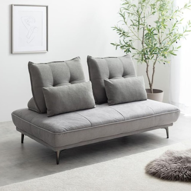 Chou (シュウ) 2人掛けアイランドソファ + 自立式背もたれクッション2個 3点セット