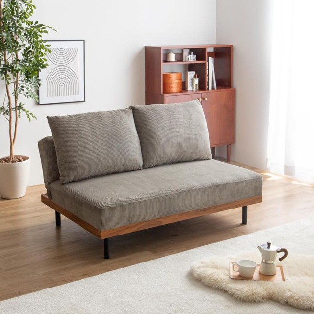 Partage(パルタージュ) リクライニングコーデュロイソファ 2人掛けタイプ