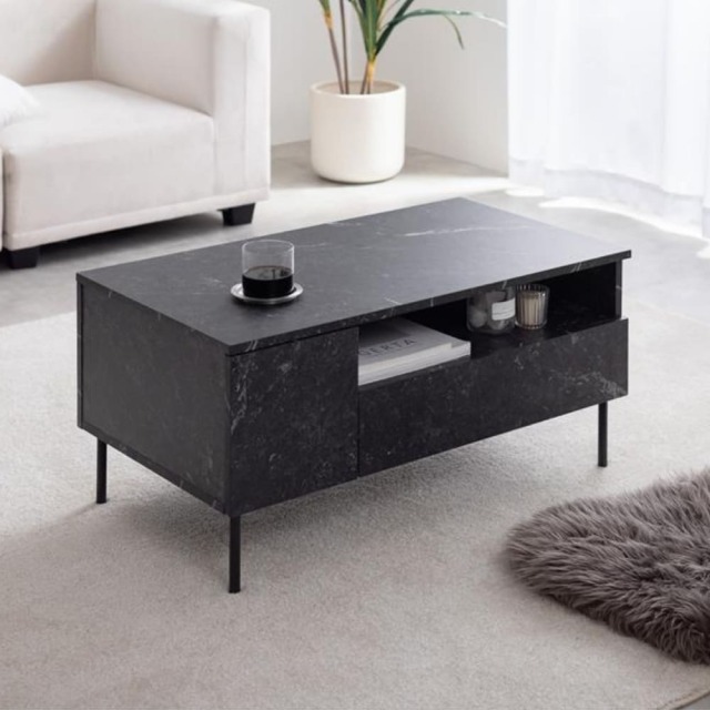 Cenna（センナ） マーブル柄引き出し付きセンターテーブル