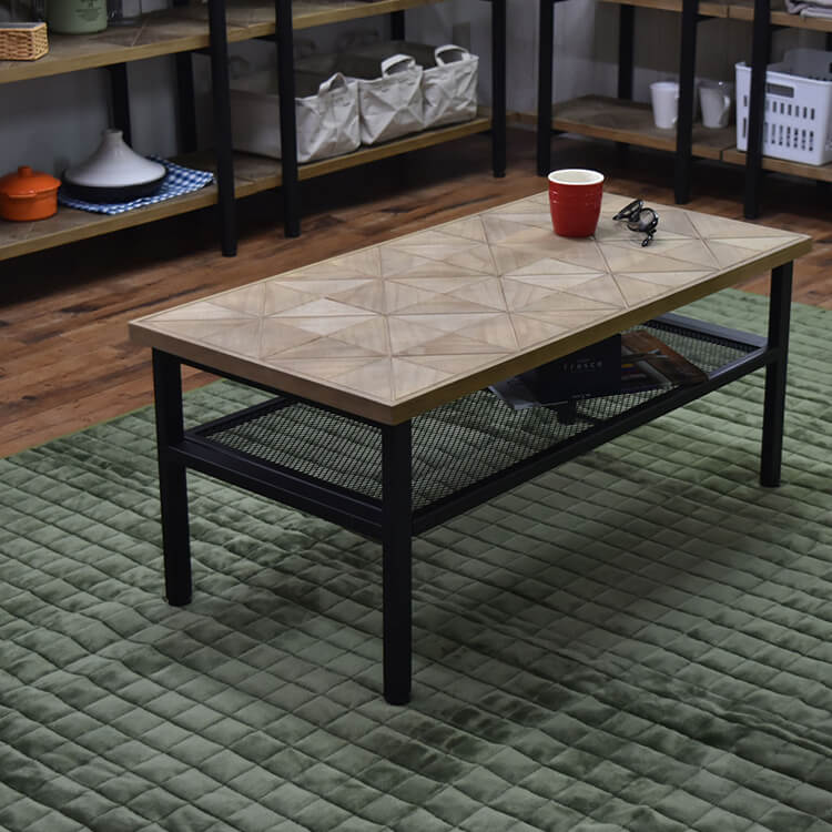 Leika（レイカ） 古材風リビングテーブル 幅90cmタイプ