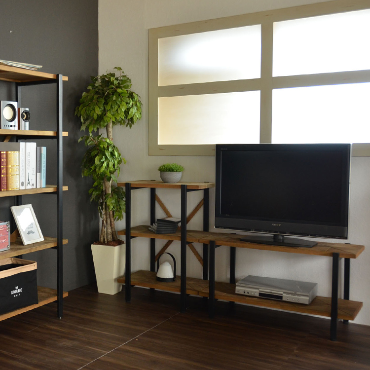 Kaleido（カレイド）  古材風3段ラック 幅60cmタイプ