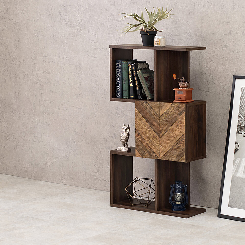 Cubic（キュービック） 扉付き3段オープンラック　スリムタイプ